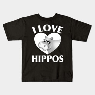 I Love Hippos Kids T-Shirt